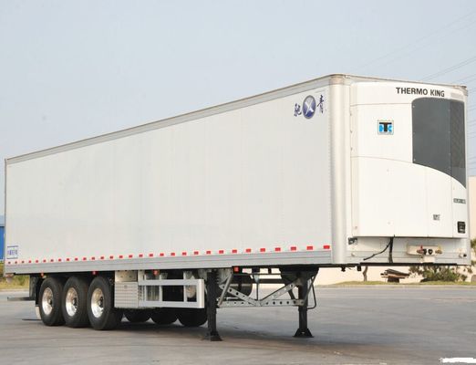Kühlfahrzeuganhänger aus Kohlenstoffstahl für den sicheren Transport von Meeresfrüchten und Fleisch